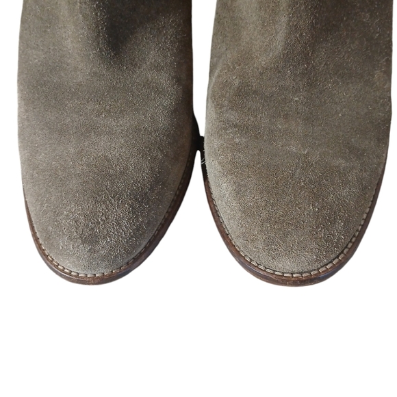 Madewell Billie Suede Zip Up Ankle Boots Khaki Green Booties Women's size 8 - Picture 3 of 12